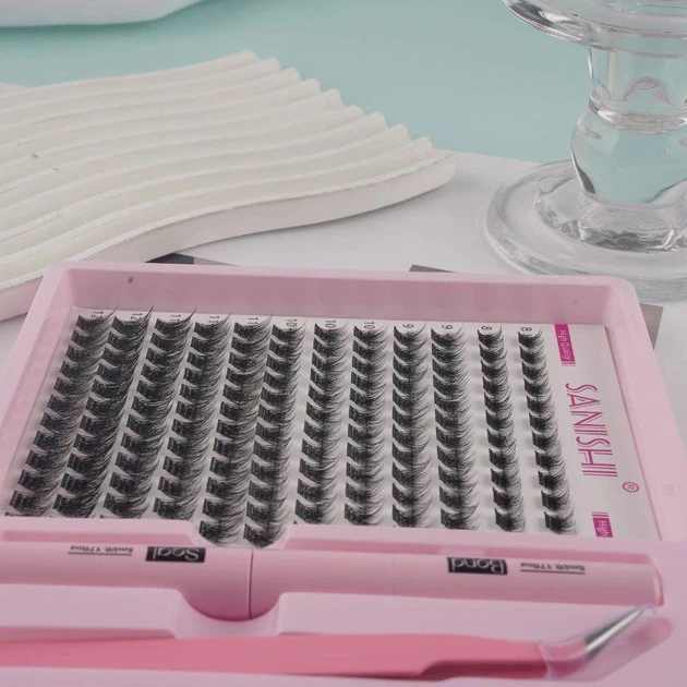 Набор для самостоятельного наращивания ресниц дома самой себе. 144 пучков, клей,пинцет - изображение 4