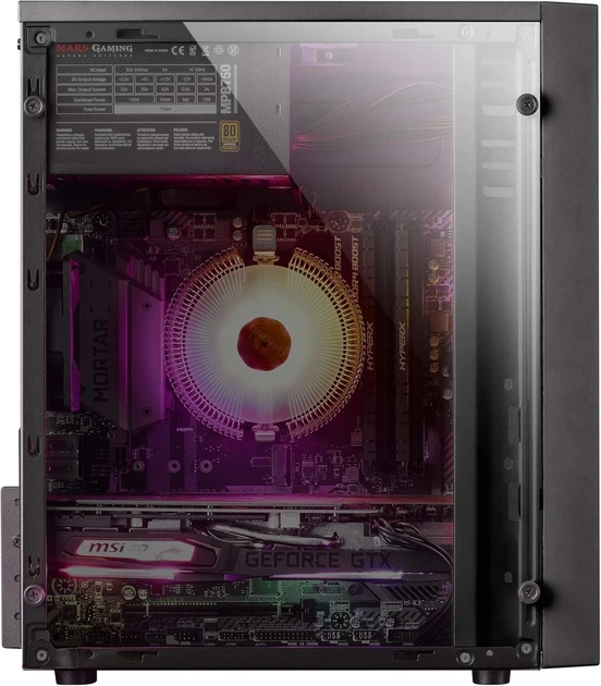 Корпус для ПК / Mars Gaming MCM / Mini Tower / Без БП / RGB-подсветка / Черный (102025906) - изображение 4