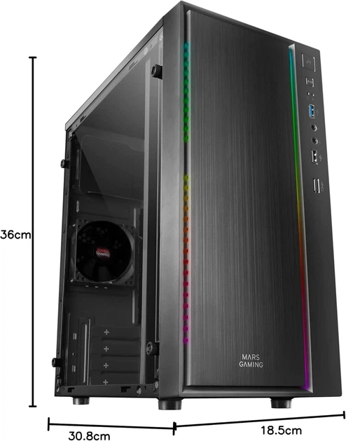 Корпус для ПК / Mars Gaming MCM / Mini Tower / Без БП / RGB-подсветка / Черный (102025906) - изображение 7