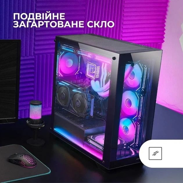 Корпус для ПК / Mars Gaming MC-XP / Mid Tower / Без БП / Панорамное стекло / Черный (102026581) - изображение 2