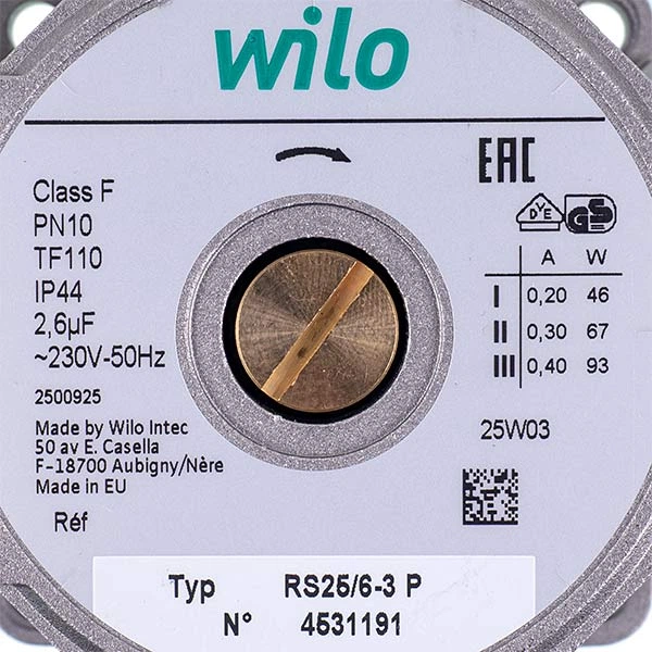 Циркуляційний насос Вт 230 В для газового котла Wilo (RS 25/6-3 P) - зображення 4