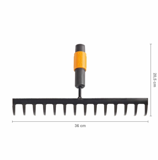 Граблі для грунту 14 зубів Fiskars QuikFit 135511 (1000653) (насадка) - изображение 2