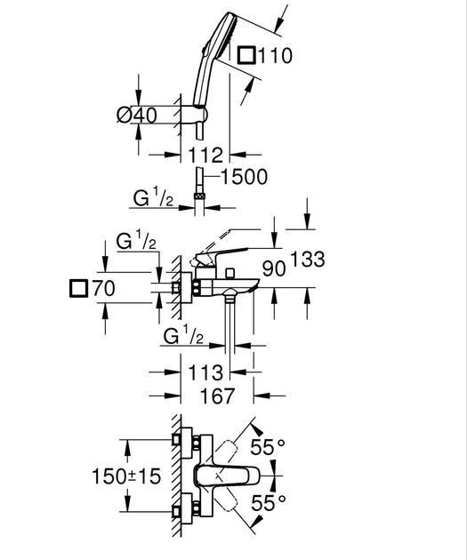 Одноважільний змішувач для ванни Grohe Cubeo (1018140000) - изображение 2