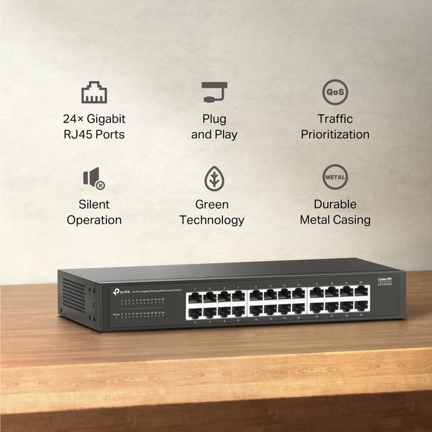 Комутатор TP-Link LS1024G - Фото 3 Комутатор TP-Link LS1024G - изображение 3
