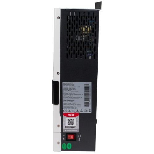 Гібридний інвертор із чистою синусоїдою Must PV18-1012VPM 1 фаза 1 кВт 12 В 60A WiFi RS-485 White - зображення 5