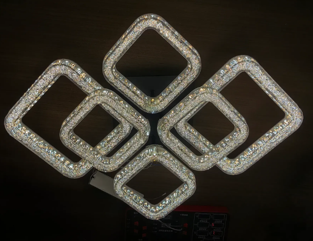 Люстра светодиодная Esllse OVAL ICE 6S 80Вт 690x490x135мм черная - изображение 3