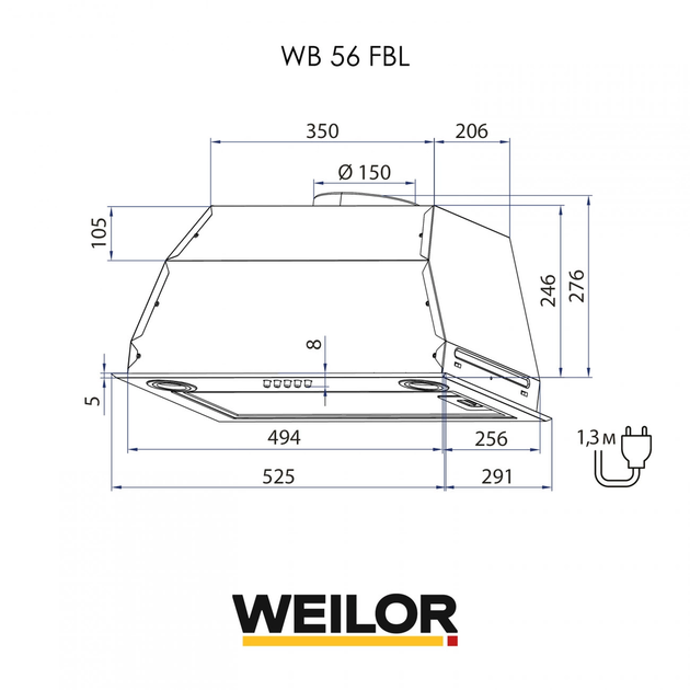 Витяжка WEILOR WB 56 FBL - изображение 9