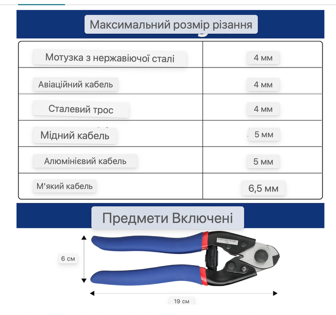 Резак для троса WORKPRO 190 мм ножницы для стальной проволоки Cr-V кабелерез для троса велосипеда и кабеля - изображение 5