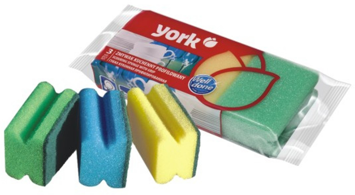 Губка кухонная York профилированная 3 шт (5903355000273) – в интернет ...