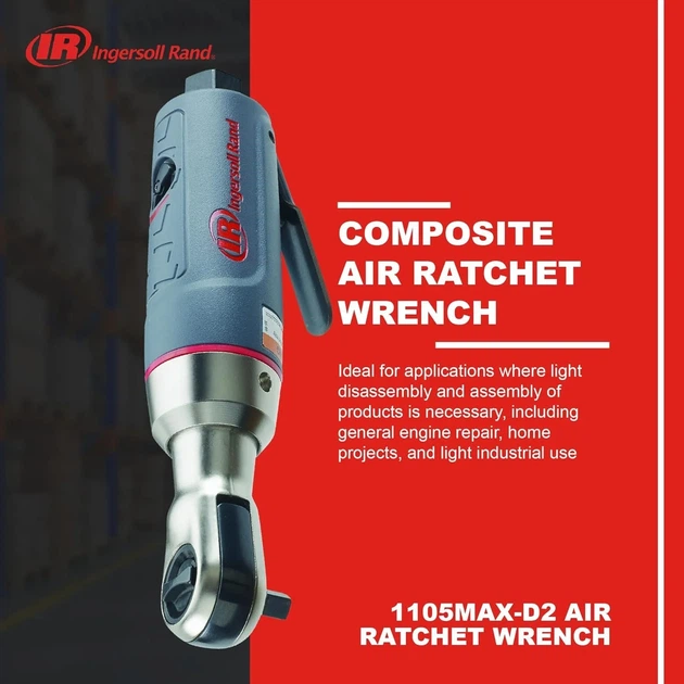 Пневматический трещоточный ключ Ingersoll Rand 1105MAX-D2 / 1/4" / Серый Б/В k1 - изображение 2