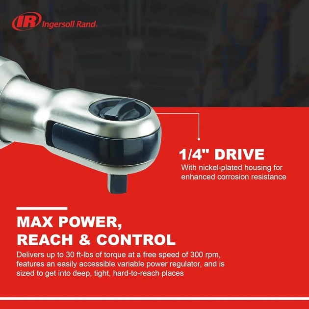 Пневматический трещоточный ключ Ingersoll Rand 1105MAX-D2 / 1/4" / Серый Б/В k1 - изображение 3