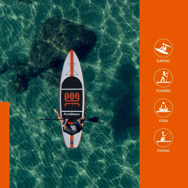 Надувная SUP доска FunWater Orange Б/В - Фото 6 Надувная SUP доска FunWater Orange Б/В - изображение 6