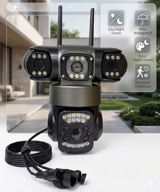 Уличная поворотная камера 4G Smart Camera SO-14, Камера видеонаблюдения с SIM-картой для дома 57832 - изображение 6