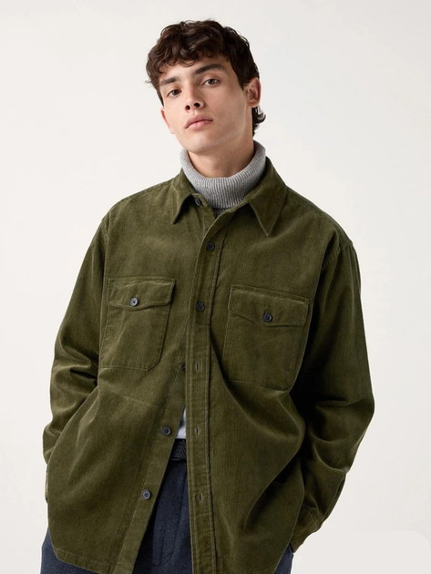 Рубашка Uniqlo розмір S оливкова (57) (475270) - Фото 1 Рубашка Uniqlo розмір S оливкова (57) (475270) - зображення 1