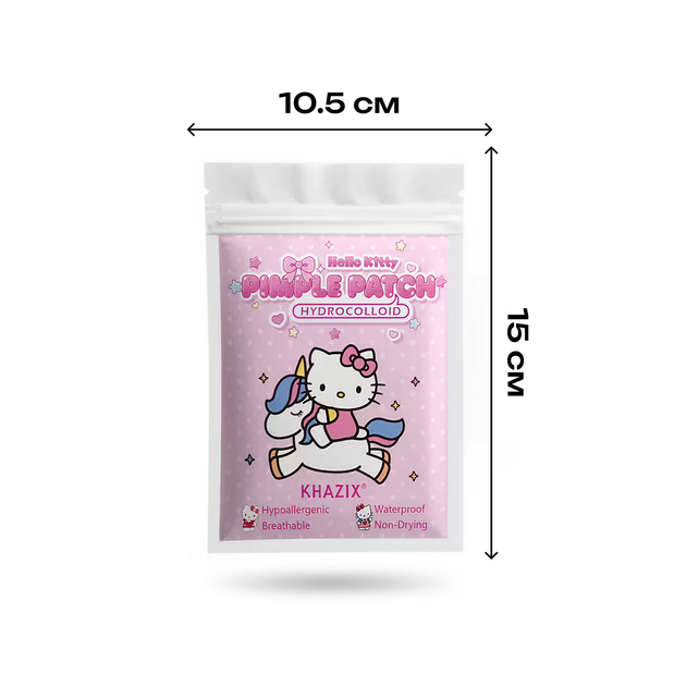 Патчи от прыщей и акне гидроколлоидные Khaziz Hello Kitty фигурные, Разноцветные, 50 шт - изображение 7