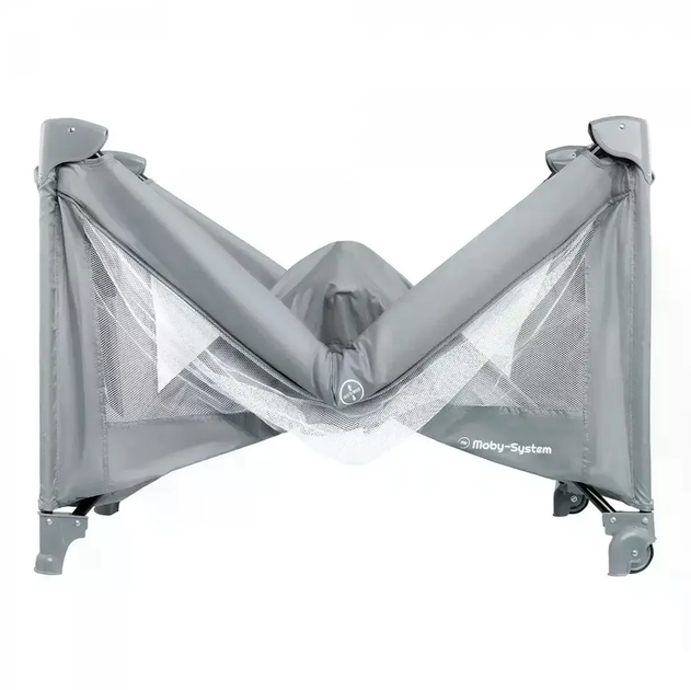 Кроватка-манеж детская Happy Traveller Basic серая, Складной манеж-кровать для сна и игр 126×66×72 см 57635 - изображение 3