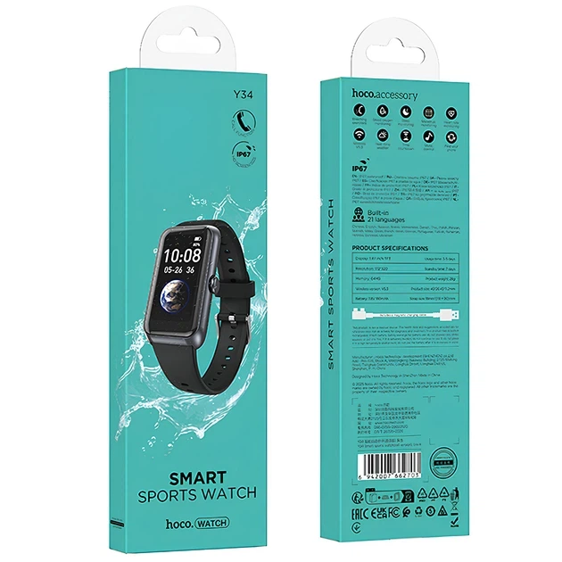 Смарт-часы Hoco Y34 Smart Sports Watch (Call Version) Black - изображение 4
