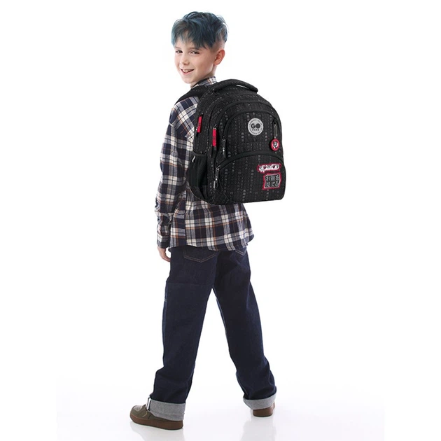 Рюкзак шкільний ортопедичний GoPack Education Anime boy, для хлопчиків, чорний (GO26-175M-8) - Фото 11 Рюкзак шкільний ортопедичний GoPack Education Anime boy, для хлопчиків, чорний (GO26-175M-8) - зображення 11