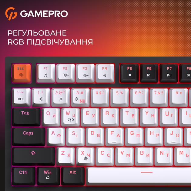 Клавиатура проводная GamePro MK160 V2 Warden QLAB Sakura Linear RGB USB Black (MK160-V2-B-QS) - изображение 12