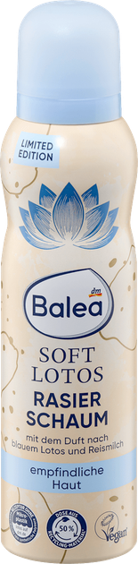 Пена для бритья Balea (Soft lotos) женская, 150 мл - Фото 1 Пена для бритья Balea (Soft lotos) женская, 150 мл - изображение 1
