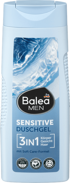 Чоловічий гель для душу 3 в 1 Balea Men Sensitive 300 мл - Фото 1 Чоловічий гель для душу 3 в 1 Balea Men Sensitive 300 мл - зображення 1