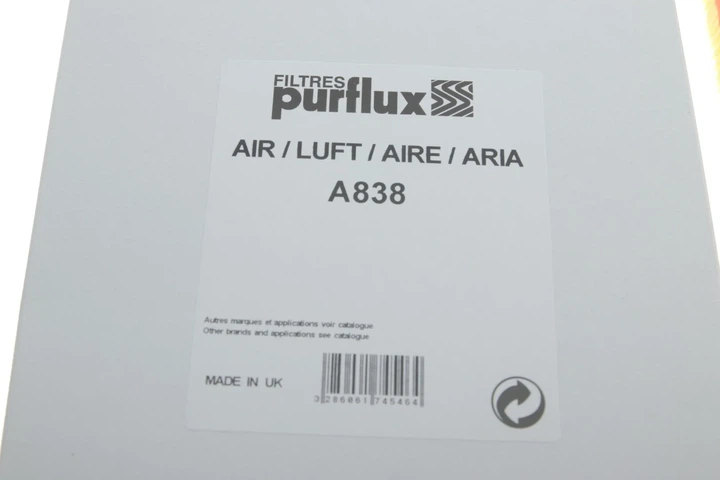 Фільтр повітряний PURFLUX A838 Purflux A838 Opel Vectra, Kadett, Astra; Infiniti QX, G, FX, I; Subaru Outback, Forester, Impreza; Nissan Teana, Pathfinder, Almera, X-Trail, Murano 1112655, 1952998, 1958604 - изображение 4