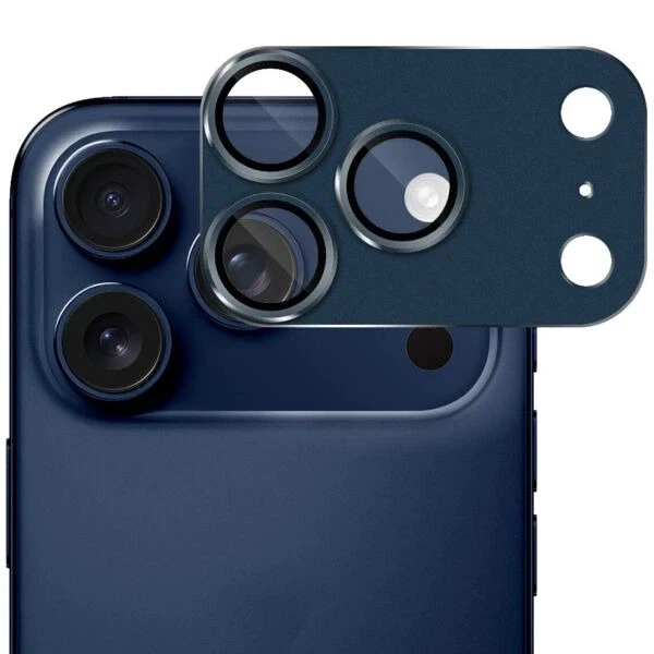 Защита камеры металлический Full iPhone 17 Pro Max Metallic Camera Lens Protector Navy Blue - изображение 2