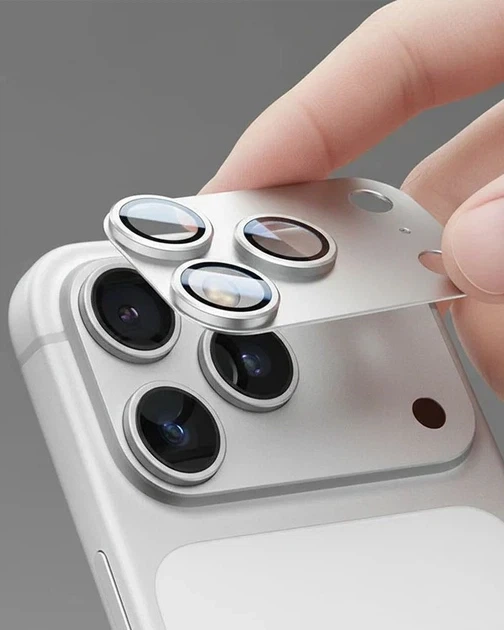 Защита камеры металлический Full iPhone 17 Pro Metallic Camera Lens Protector Silver - Фото 3 Защита камеры металлический Full iPhone 17 Pro Metallic Camera Lens Protector Silver - изображение 3