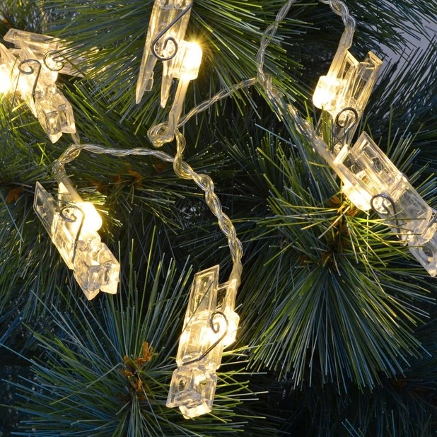 Гірлянда з прищіпками для фотографій 4,5 м 20 LED USB з теплим світлом для інтер’єру - зображення 3