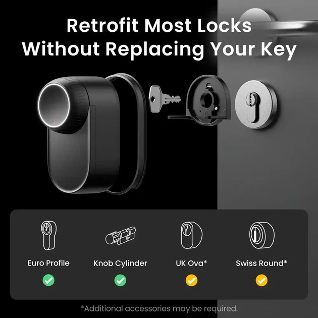 Умный замок SwitchBot Lock Ultra, смарт-замок для дверей, отпечаток пальца, NFC, авто разблокировка - Фото 5 Умный замок SwitchBot Lock Ultra, смарт-замок для дверей, отпечаток пальца, NFC, авто разблокировка - изображение 5