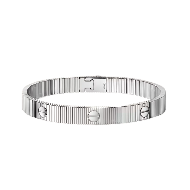 Жіночий браслет у стилі Cartier LOVE з біло-золотим покриттям, розмір 17 - зображення 7