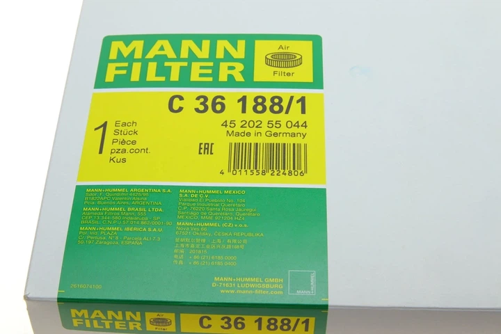 Фільтр повітряний MANN C361881 Audi A3, TT, Q3; Skoda Superb; Volkswagen Golf, EOS, Passat, CC 1K0129620B - зображення 5
