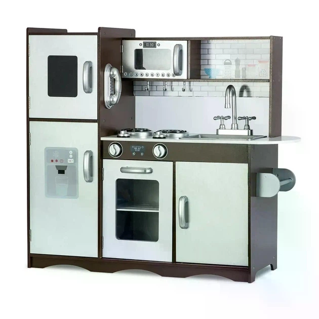 Деревянная детская кухня Ricokids 7833 Retro XL со светом и аксессуарами 92×82×30 см Польша - изображение 5