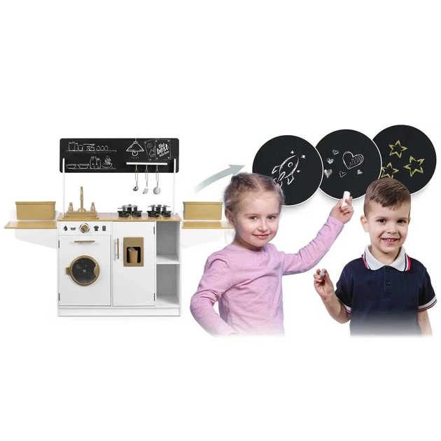Дерев'яна дитяча кухня XXL Ricokids 7836 з посудом та аксесуарами 129×98×30 см Біла Польща - Фото 10 Дерев'яна дитяча кухня XXL Ricokids 7836 з посудом та аксесуарами 129×98×30 см Біла Польща - зображення 10