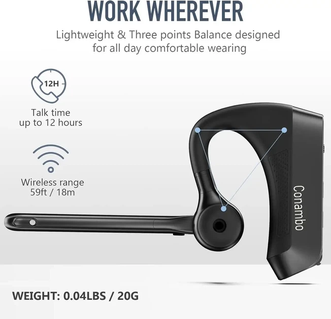 Гарнітура Conambo K21Bluetooth | Моно гарнітура з кейсом | Для дзвінків - изображение 4