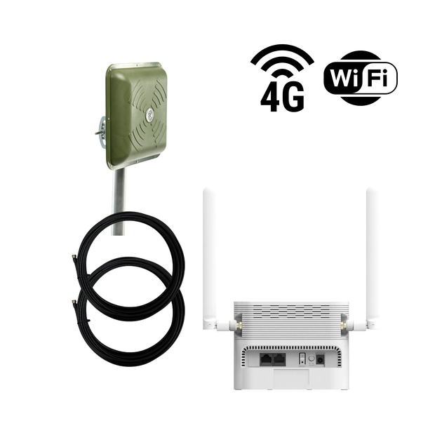 Готовий 4G WiFi інтернет комплект HomeWiFi MIMO для сільської місцевості (green) - изображение 2