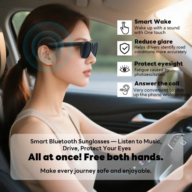 Смарт-очки AI Glasses, фотохромные, Bluetooth, звонки, музыка, AI-переводчик ChatGPT 4.0, защита от солнца и синего света - изображение 4