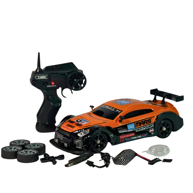 Дрифт машинка з ЕФЕКТОМ ДИМУ Nissan GTR 20км/год 1:16(28см) на радіокеруванні - изображение 2