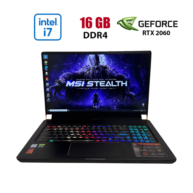 Ігровий ноутбук Б-клас MSI GS75 Stealth 9SF / 17.3" (1920x1080) IPS / Intel Core i7-10875H (8 (16) ядер по 2.3 - 5.1 GHz) / 16 GB DDR4 / 512 GB SSD / nVidia GeForce RTX 2060, 6 GB GDDR6, 192-bit / WebCam б/в - Фото 1 Ігровий ноутбук Б-клас MSI GS75 Stealth 9SF / 17.3" (1920x1080) IPS / Intel Core i7-10875H (8 (16) ядер по 2.3 - 5.1 GHz) / 16 GB DDR4 / 512 GB SSD / nVidia GeForce RTX 2060, 6 GB GDDR6, 192-bit / WebCam б/в - зображення 1