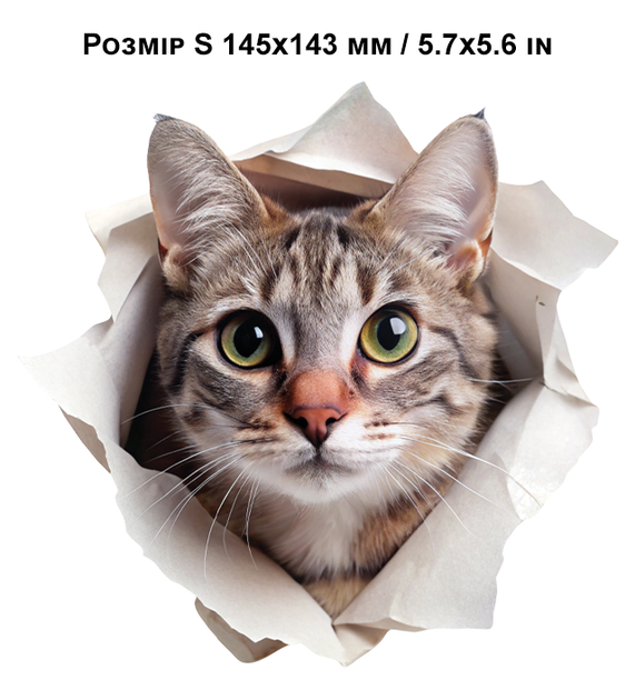 3Д наклейка на стену отверстие в стене Кот S 145х143 мм виниловая на розетку Happy Pocket D202629 - Фото 5 3Д наклейка на стену отверстие в стене Кот S 145х143 мм виниловая на розетку Happy Pocket D202629 - изображение 5