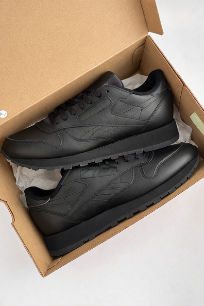 Чоловічі кросівки шкіряні Reebok Classic 42 чорні - зображення 7