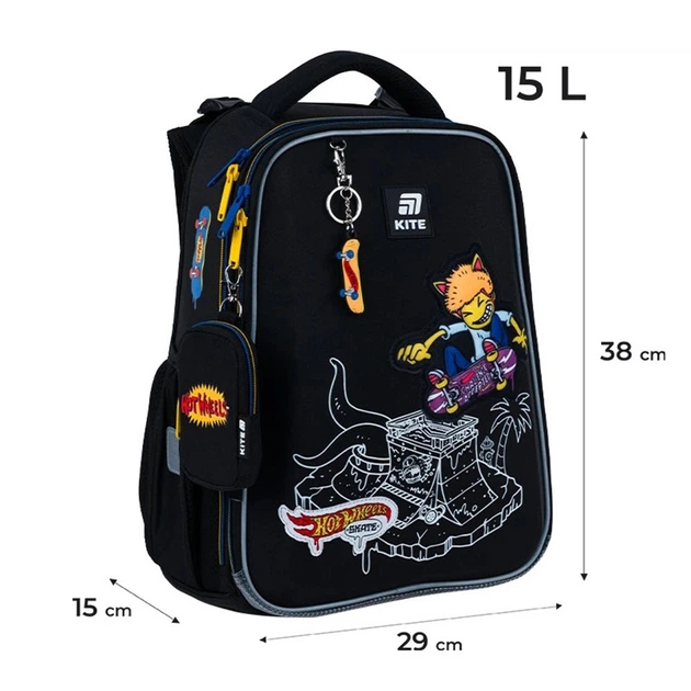 Рюкзак шкільний каркасний Kite Education Hot Wheels Skate HW25-531M - зображення 4
