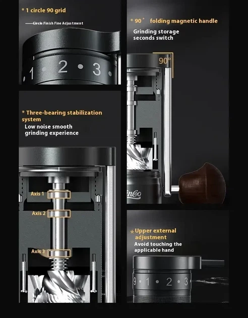 Ручна кавомолка Bincoo Foldable Portable Coffee Grinder - Фото 2 Ручна кавомолка Bincoo Foldable Portable Coffee Grinder - зображення 2