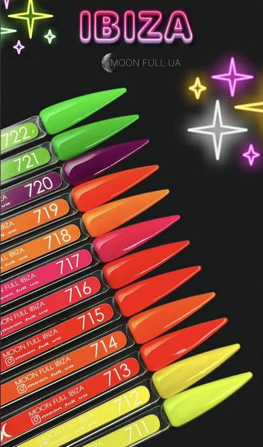 Гель-лак Moon Full Neon Ibiza 717 розовая фуксия 8 мл - Фото 4 Гель-лак Moon Full Neon Ibiza 717 розовая фуксия 8 мл - изображение 4