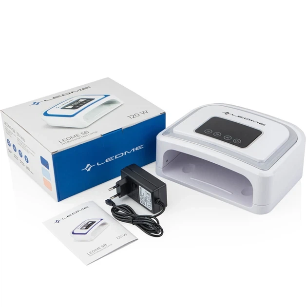 Лампа LEDME 5B 120W UV/LED с аккумулятором для маникюра Серебристый - Фото 5 Лампа LEDME 5B 120W UV/LED с аккумулятором для маникюра Серебристый - изображение 5