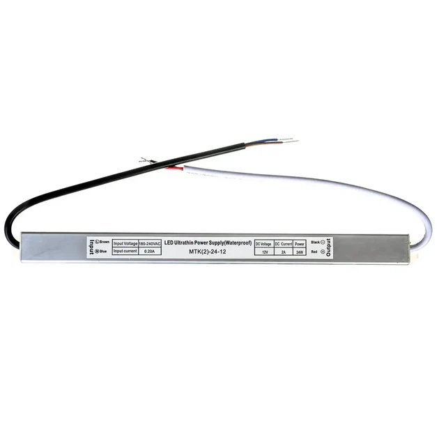 Бытовой (мебельный) Блок питания для светодиодной ленты 12В 24Вт 2А AVT (stick, slim) - узкий IP65 (гермет.) - изображение 2