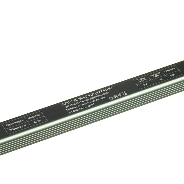 Бытовой (мебельный) Блок питания для светодиодной ленты AVT 12В 36Вт 3А (stick, slim) - узкий IP20 - изображение 2