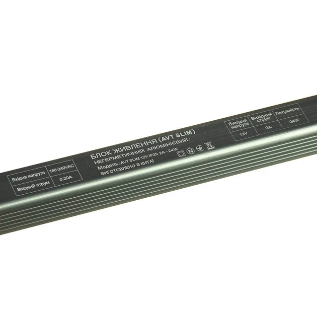 Бытовой (мебельный) Блок питания для светодиодной ленты AVT 12В 24Вт 2А (stick, slim) - узкий IP20 - изображение 2