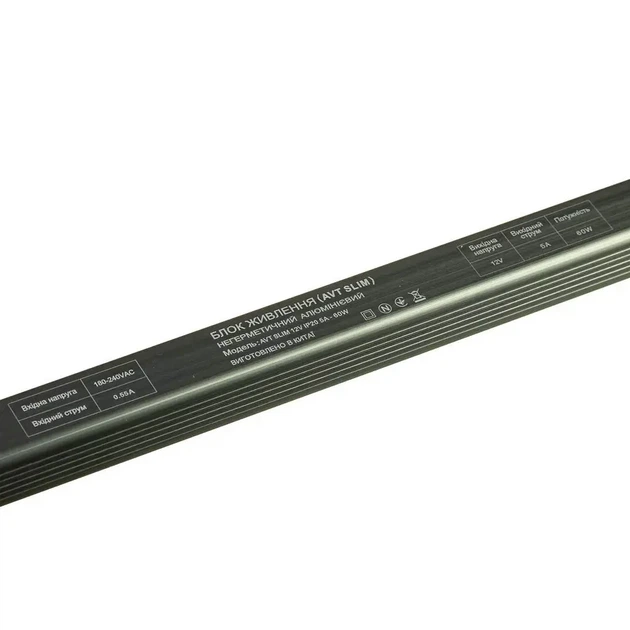 Бытовой (мебельный) Блок питания для светодиодной ленты AVT 12В 60Вт 5А (stick, slim) - узкий IP20 - изображение 3