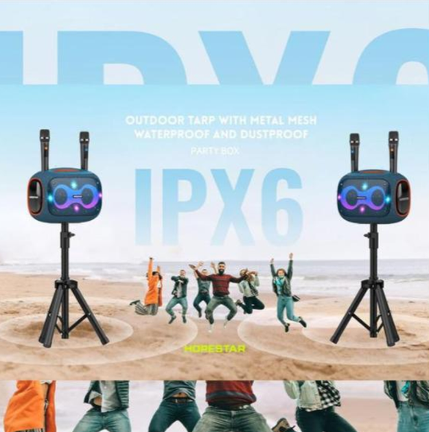 Портативная колонка bluetooth HOPESTAR PartyBox RGB 120W с двумя микрофонами Черная 016809 - Фото 4 Портативная колонка bluetooth HOPESTAR PartyBox RGB 120W с двумя микрофонами Черная 016809 - изображение 4